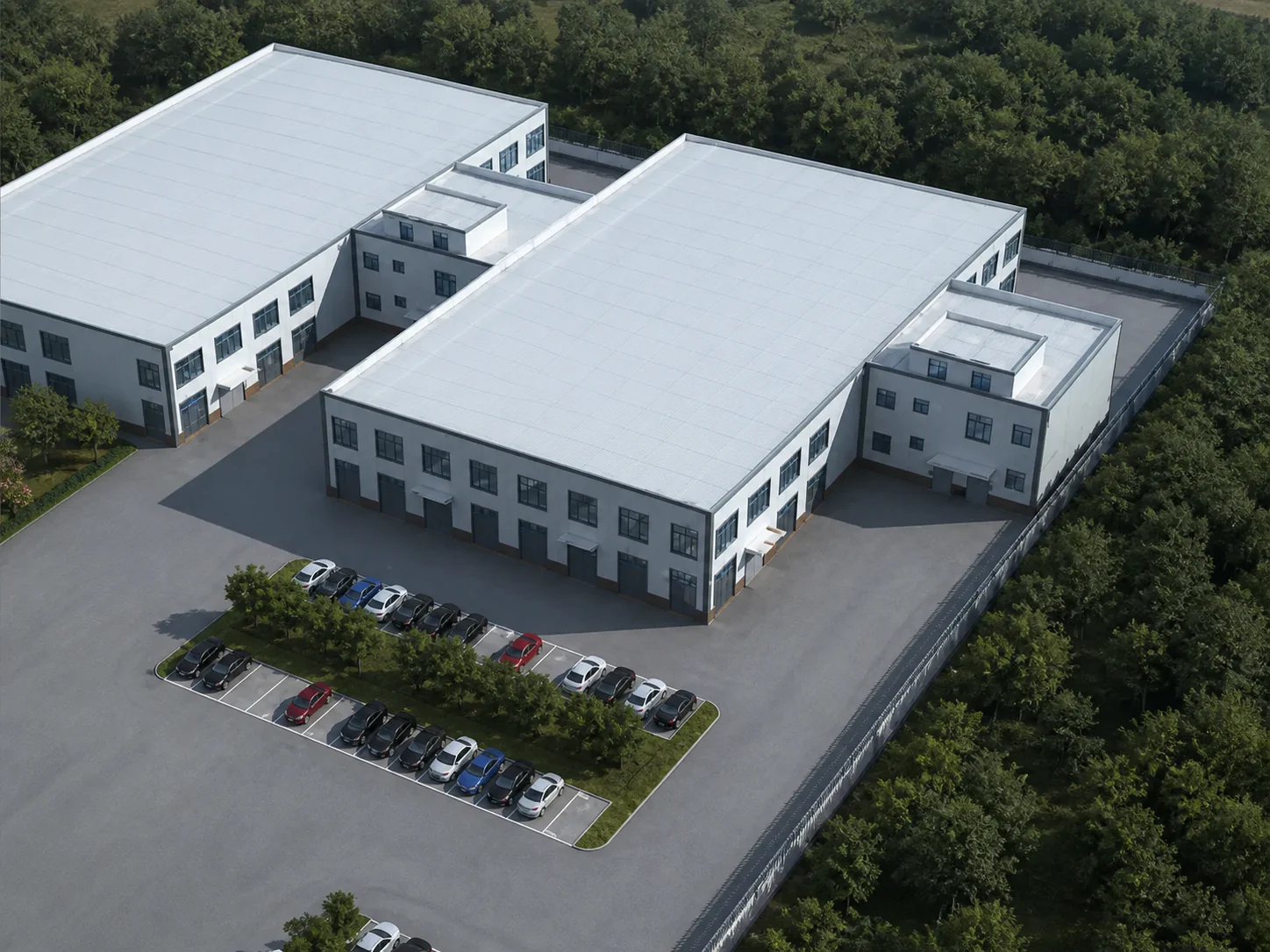 Illustrative reconstruction of the factory site layout based on a retained company catalog exterior reference