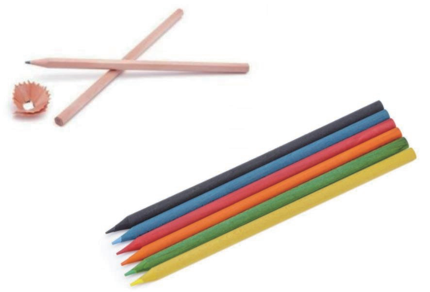 Natural and colored pencil barrels pictured in the Shanhai catalogue