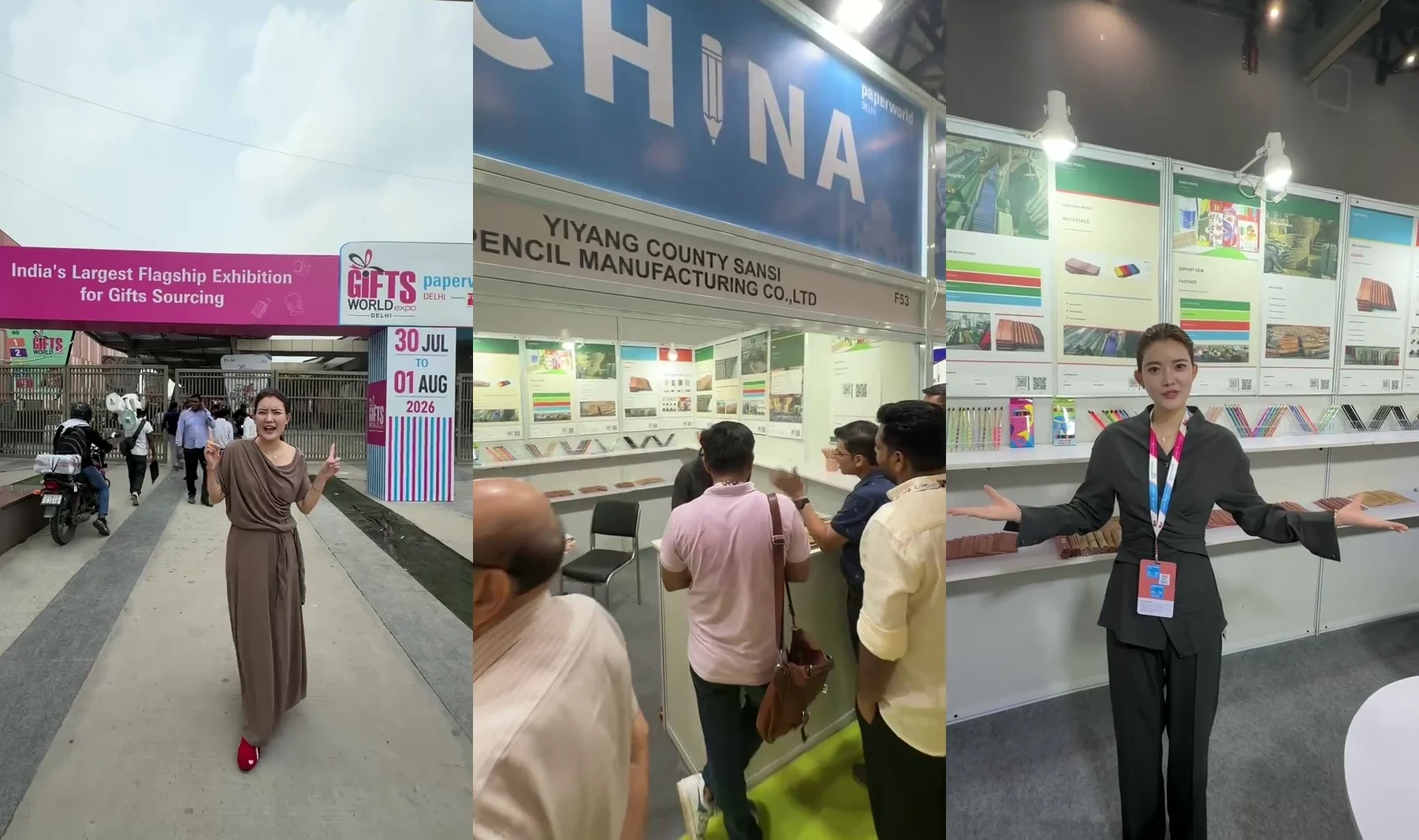 Paperworld Delhi 2026 venue, Shanhai family-business production booth, and buyer discussion field records