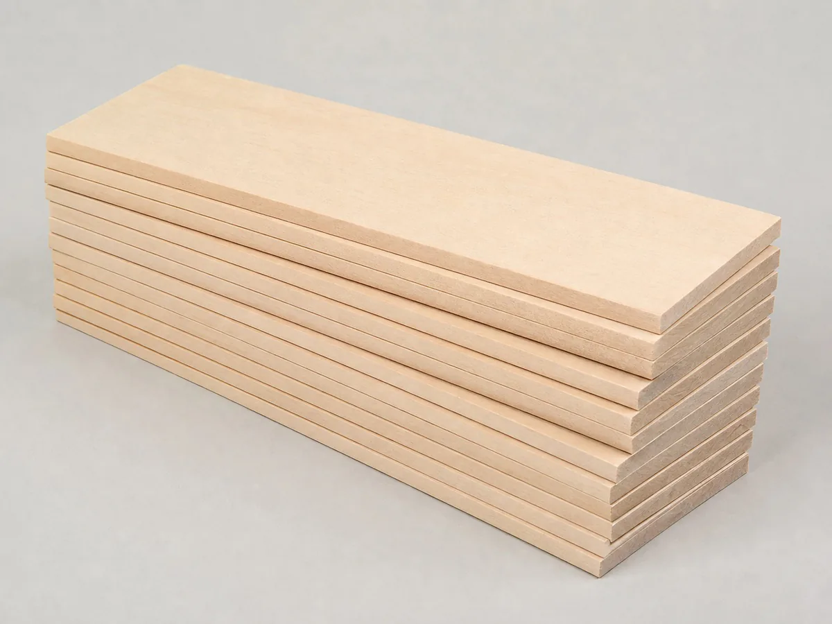 Pencil wood sheets and slats prepared for manufacturing
