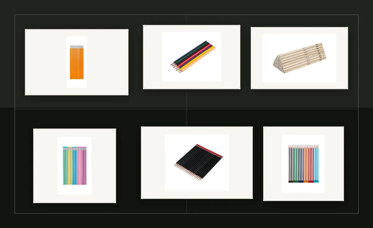 Buyer-facing pencil sample board covering graphite pencils color pencils blank pencils and OEM programs